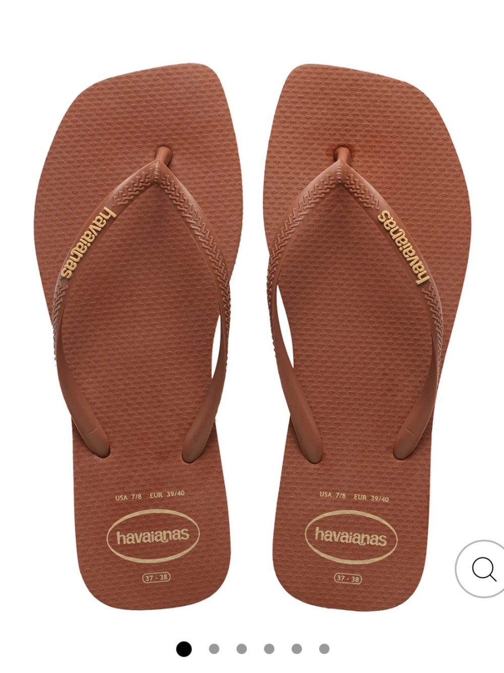 Havaianas Brown Flip Flops with Gold Logo